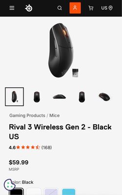 SteelSeries Rival 3 Wireless Gen 2 Gaming Mouse