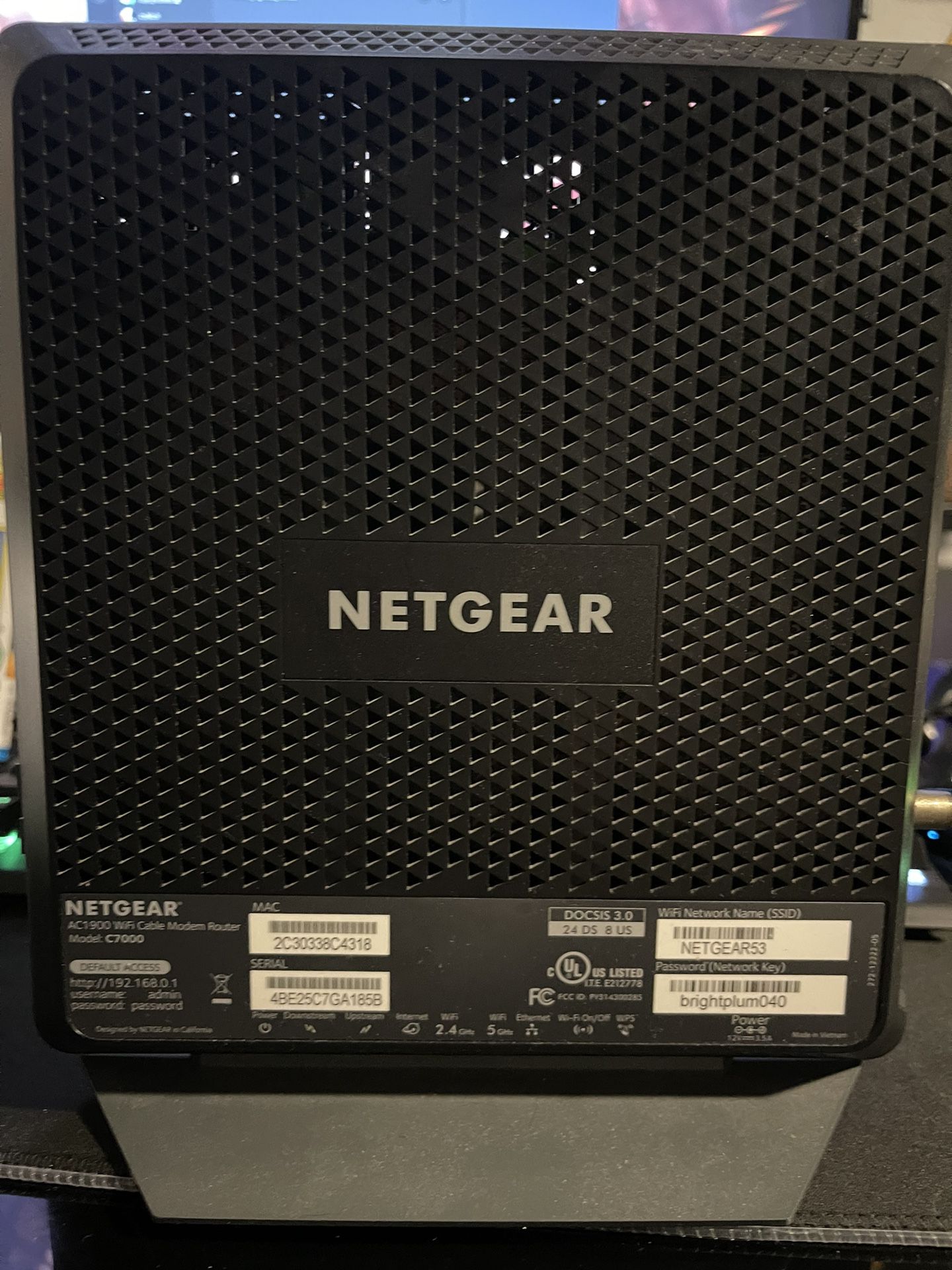 Netgear AC1900 Internet Modem Router