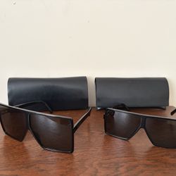 Saint Laurent Oversize/ Regular Size Sunglasses Pair - Black - $380/$320