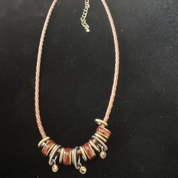 Braided Leather Bead choker