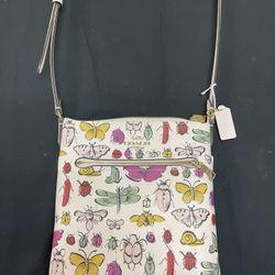 Coach Mini Rowan File Bag w/Bugs and Butterflies