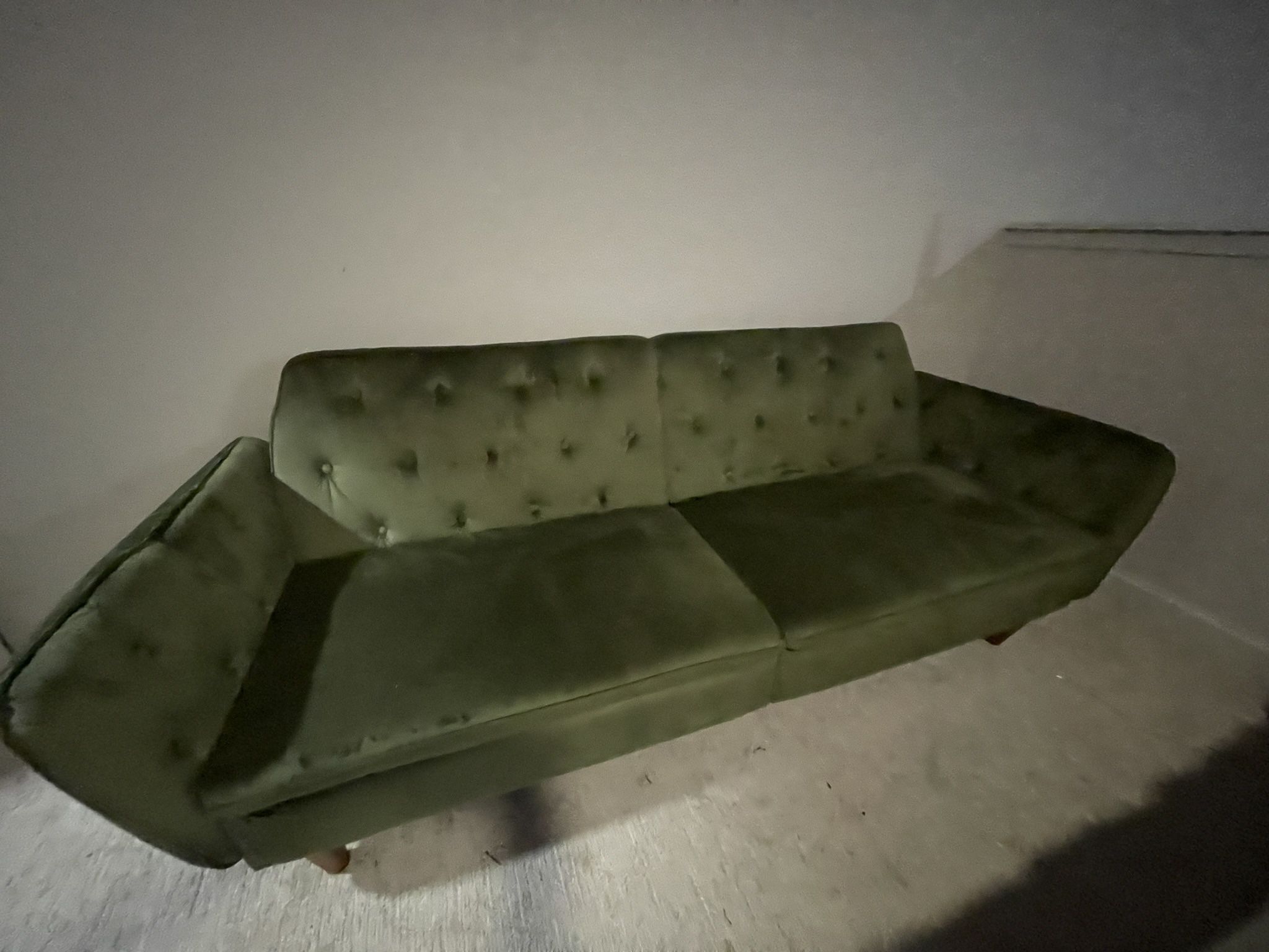Green Vintage Memory Foam Futon