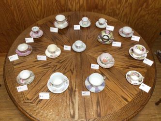 Antique Floral Cups And Saucers 