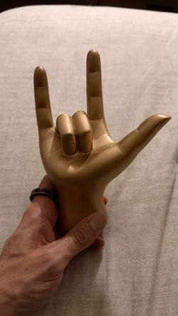 Gold Hand Sculpture ILY Sign Figurine