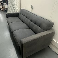 Modern Charcoal Gray 3-Seater Sofa – Mid-Century Contemporary
