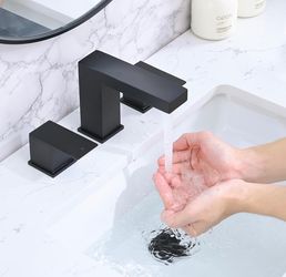 RAINREVIVE Bathroom Faucet 3 Hole, 8 Inch Widespread Bathroom Sink Faucets, 2 Handle Bathroom Faucets For Sink, Modern Rv Lavatory Vanity Faucet With 
