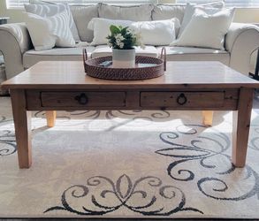 Wood Coffee Table With Drawers