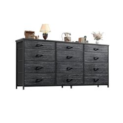 55" Long Dresser for Bedroom with 12 Fabric Drawers