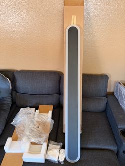 Indoor LED wall light with adjustable tri-color lighting and remote control; minimalist design and dimmable brightness (ideal for balconies, bedrooms,