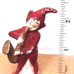 Vintage MCM German Bisque Porcelain Elf Playing Saxaphone