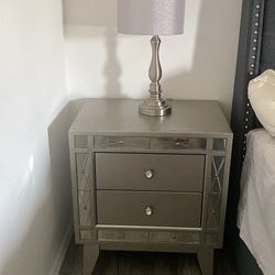 Glam Gray Nightstands & Lamps – Mix & Match Your Set!