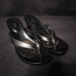 Women's Black Strappy Style & Co Wedge Sandals (Size 7.5)