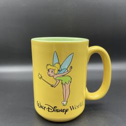 Walt Disney World Tinker Bell Mug Cup Yellow/Green 14 ounces