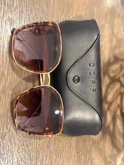 DIFF Eyewear Tortoise Sunglasses with Case