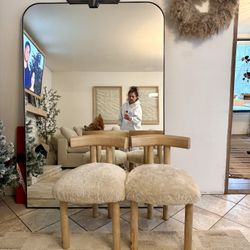  CB2 Shearling Perle  Dining/Accent Chairs Set Of 2