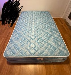 Blue Full-Sized Mattress and Box Spring