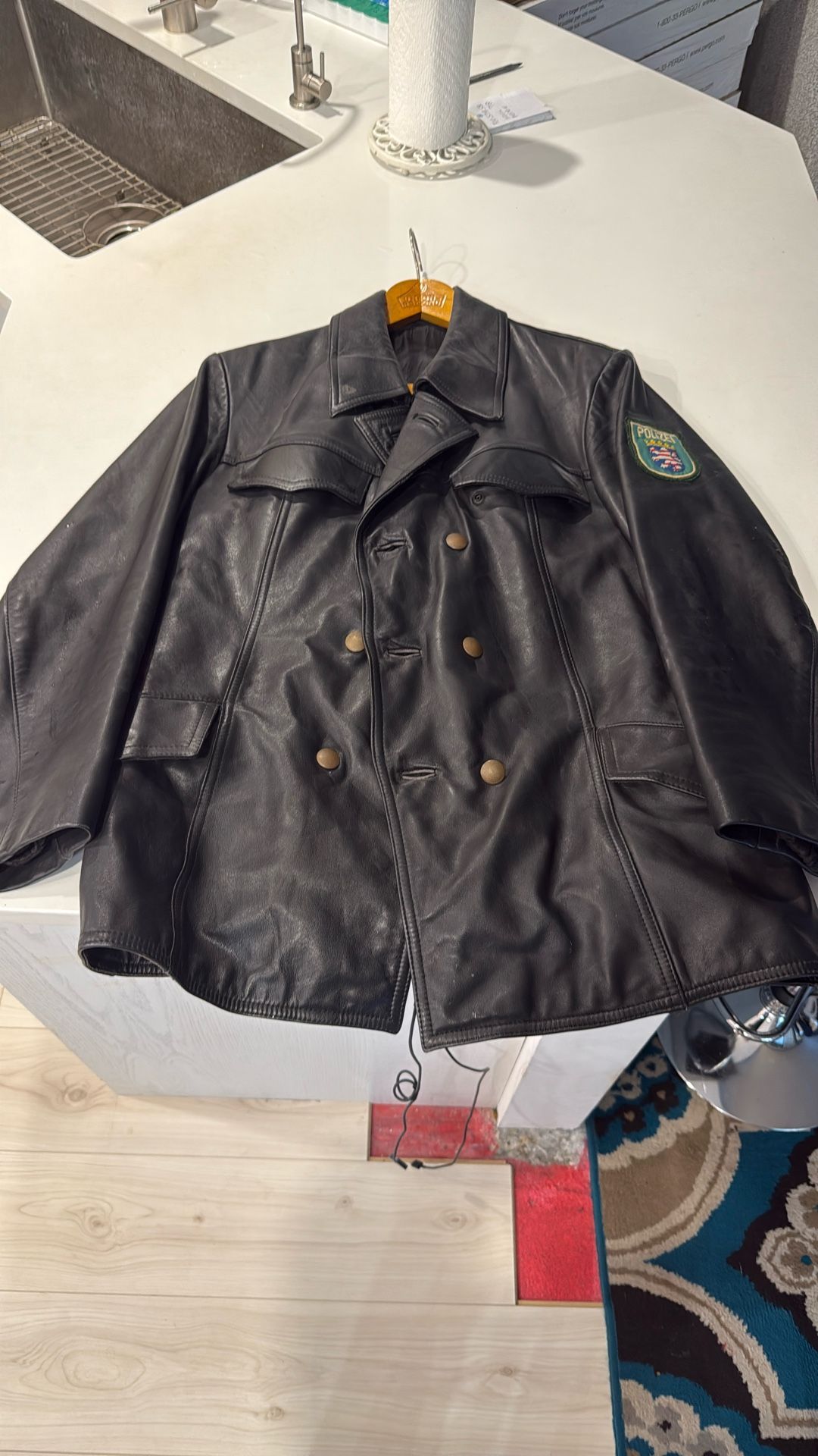 Vintage German Police Leather Jacket