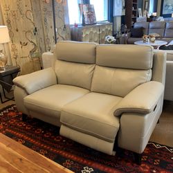 Leather Power Recliner Loveseat
