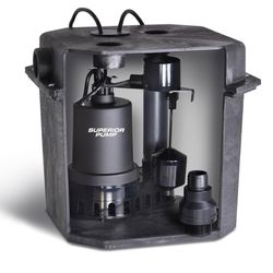 NEW! Superior Pump 1/3 HP Remote Sink Drain Pump System, Black (92072-U)