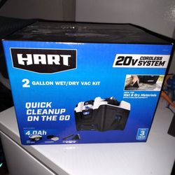 2 Gallon Hart Wet/Dry Shop Vac With Battery And Charger 