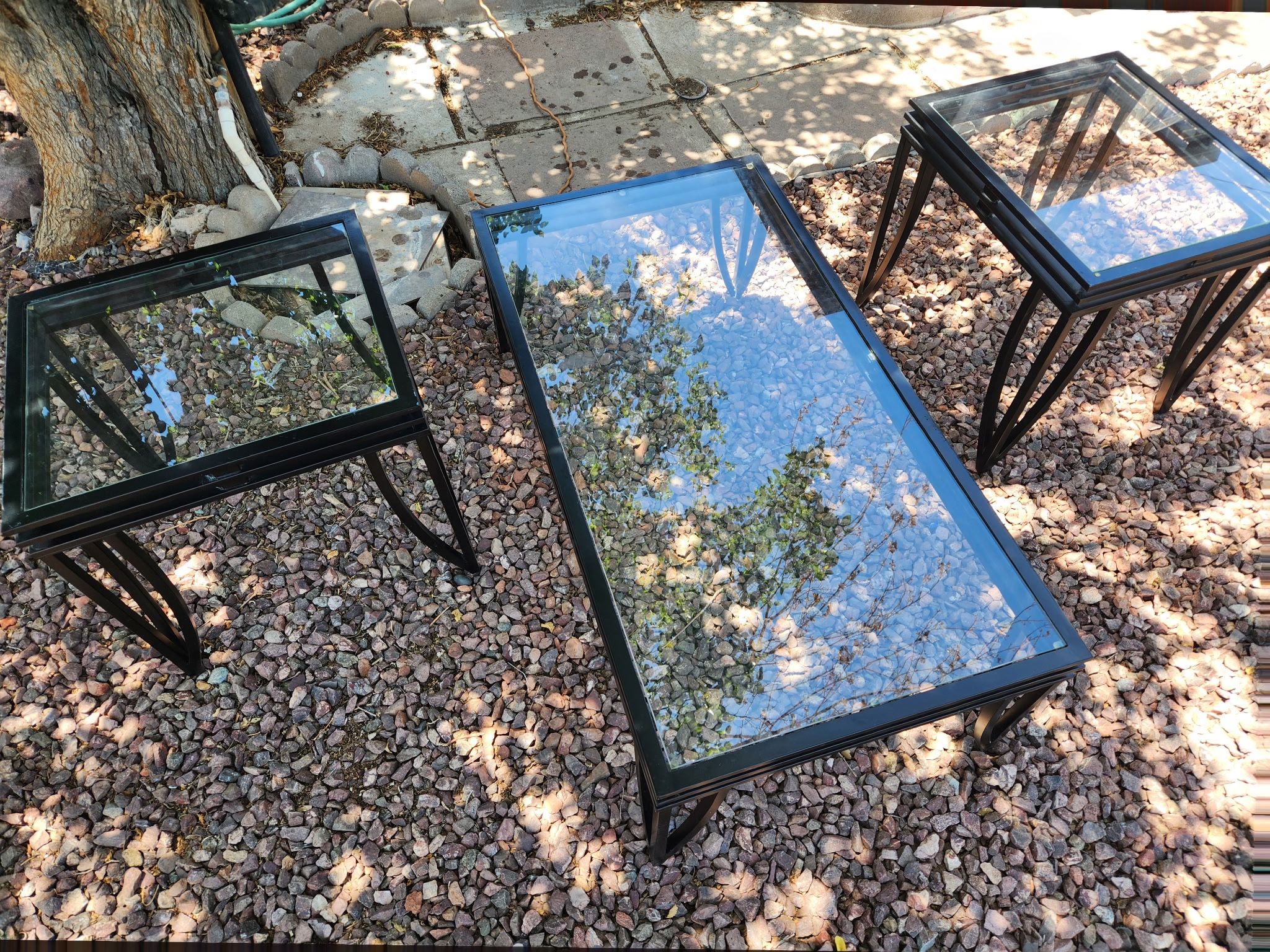 Glass Coffee Table Set