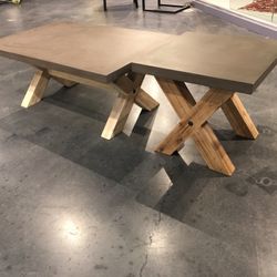New Coffee table With lamp Table , Concrete Top And Wood