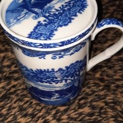 Spode Blue Italian Mug & Coaster Set
