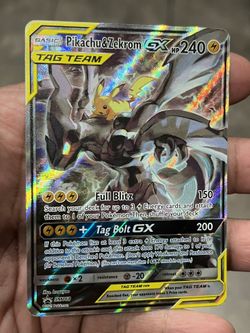 Pokémon TCG Pikachu & Zekrom GX Alt Art Promo SM168 Sun & Moon 2019 MP Tag Team