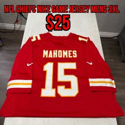NFL Nike Game Day Kansas City Chiefs #15 Patrick Mahomes Red Men’s Jersey Size 3XL