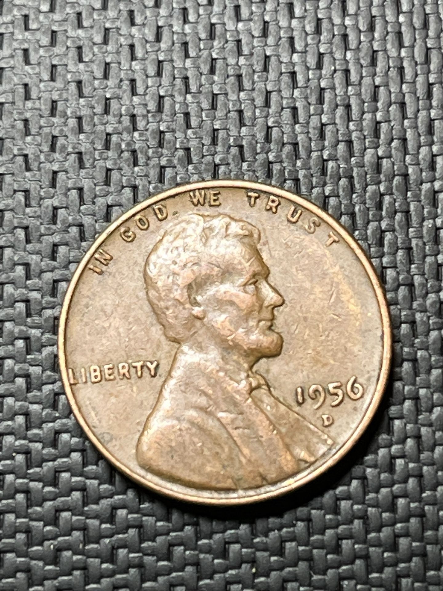 1956 D Lincoln Wheat Cent Penny Coin 