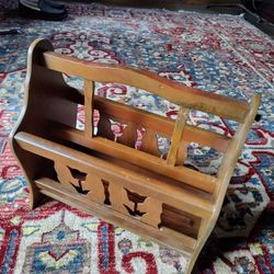 Vintage Wood Magazine Holder 