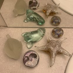 5 Piece Glass Paper Weight Lot
