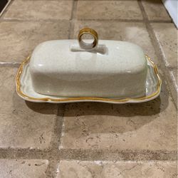 Vintage Mikasa Japan Oven to Table GARDEN CLUB 1/4 Lb Butter Dish with Lid 