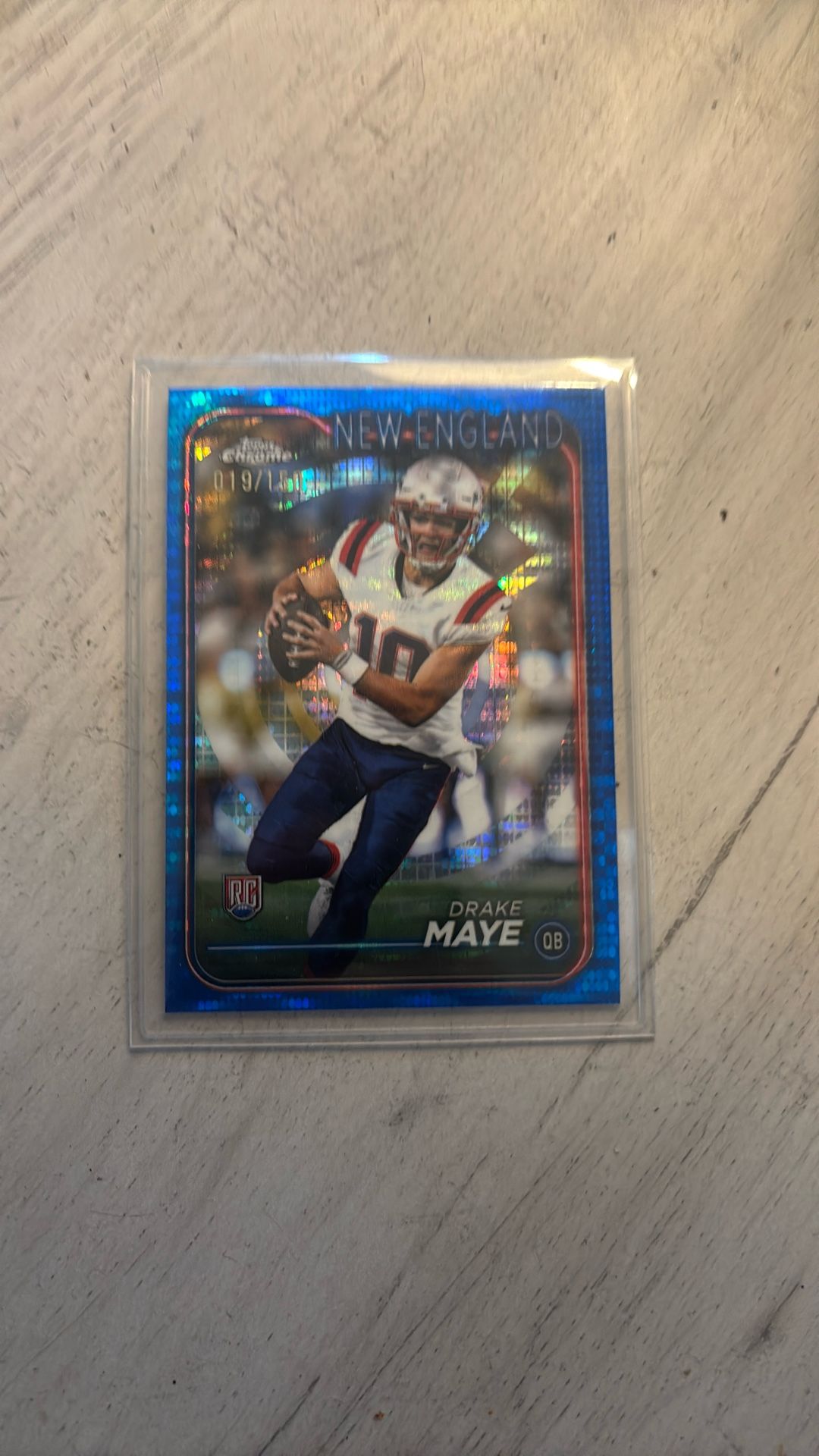 2024 Topps Chrome Blue Refractor Of 150 Drake Maye