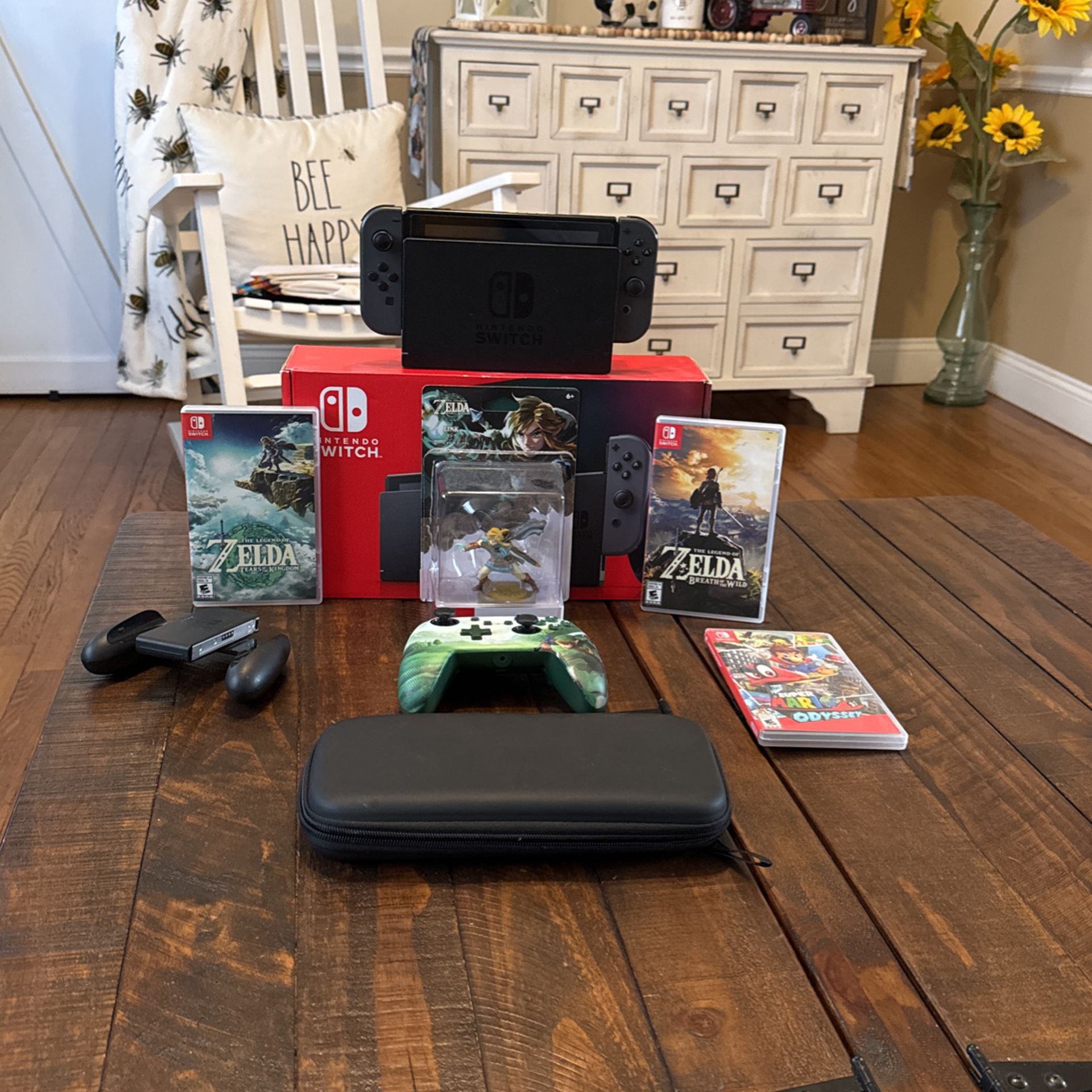 Nintendo Switch Plus Games And A Wired Zelda Controller