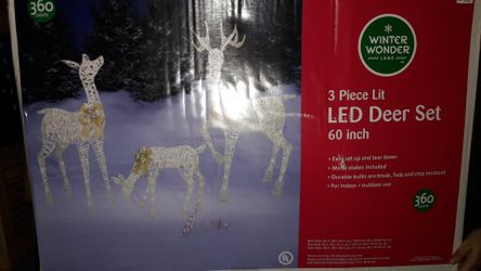 Christmas deer set light