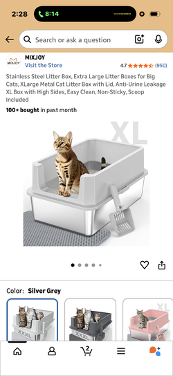 with Lid, Anti-Urine Leakage XL Box with High Sides, Easy Clean, Non-Sticky, Scoop Included