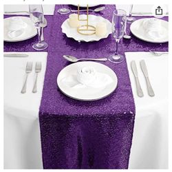 Purple Sequin Table Runner 