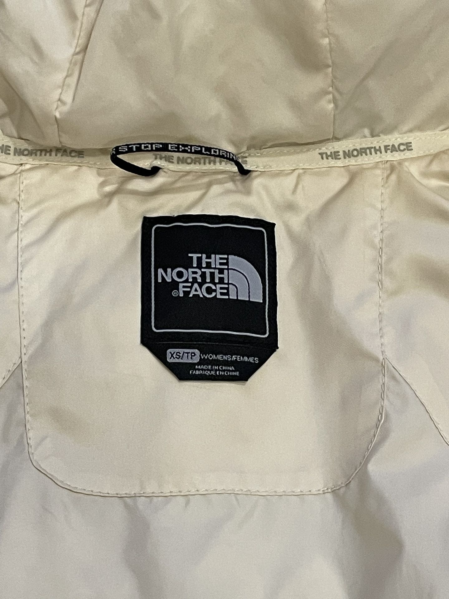 XS White The North Face Fur Hood Zip Up Vest