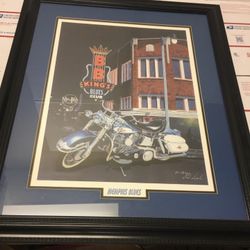 Harley Davidson House of Blues BB King Memphis Framed Print Signed Jim Jordon