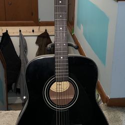 Yamaha F335 Acoustic Guitar - Black, Stand And Case