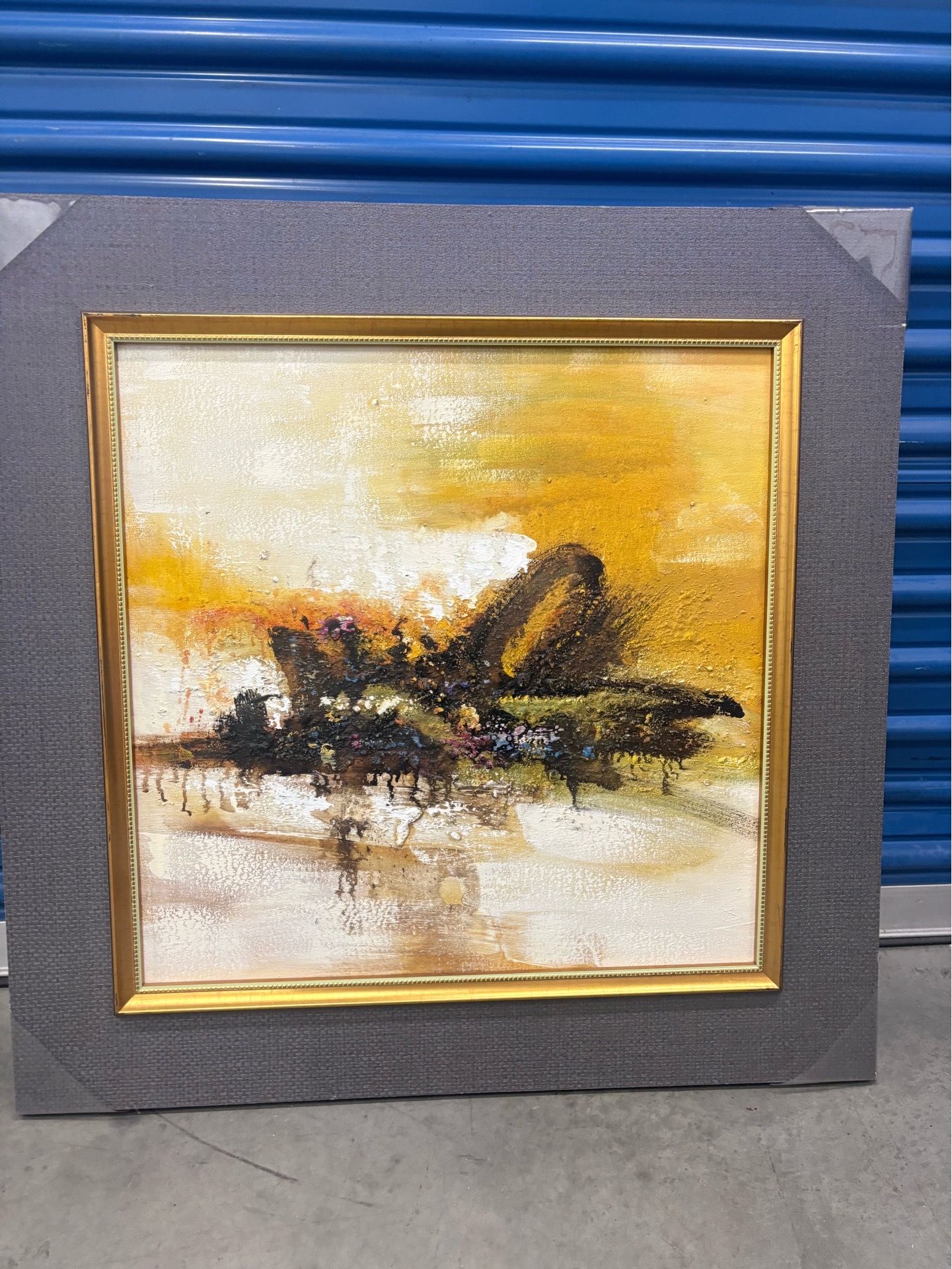 Framed abstract painting