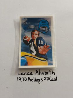 Lance Alworth San Diego Chargers Hall of Fame WR 1970 Kellogg’s 3D Card.