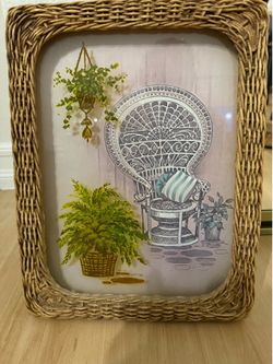 Wicker boho vintage wall art