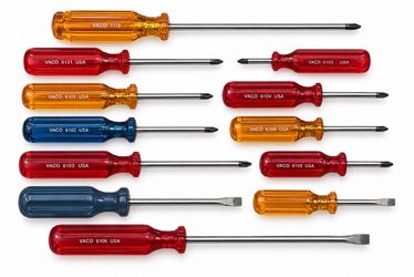 Vintage VACO USA Screwdriver Set 11-Piece Phillips & Flathead Tools