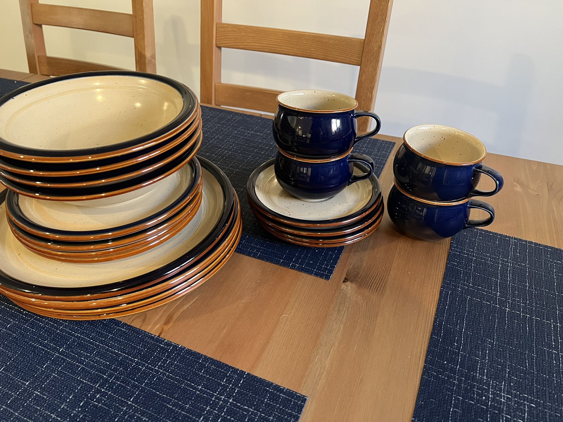 Dish Set Of 4 Blue Mikasa Bob Van Allen Country Living