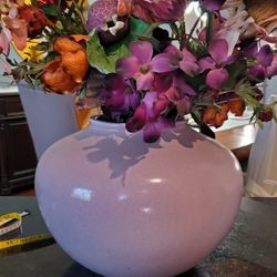 Decorative Floral Arrangement With Lavender Vase