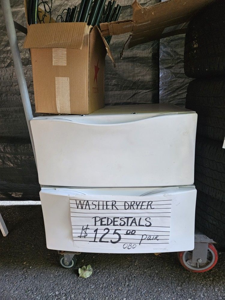 White Pedistals For Washer/ Dryer