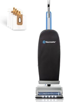 Vacmaster UB0402 Commercial Vacuum Cleaner Ultra-Lightweight 14L Capacity Bagged Upright Vac with LED Headlight and 2-Speed Setting Powerful Suction f
