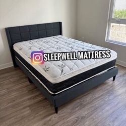 Queen Size Bed Frame With Pillow Top Mattress Included 